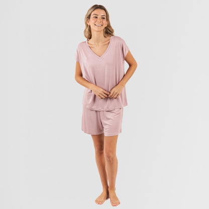 Pijama feminino CRT M/FLUID, em viscose lisa.