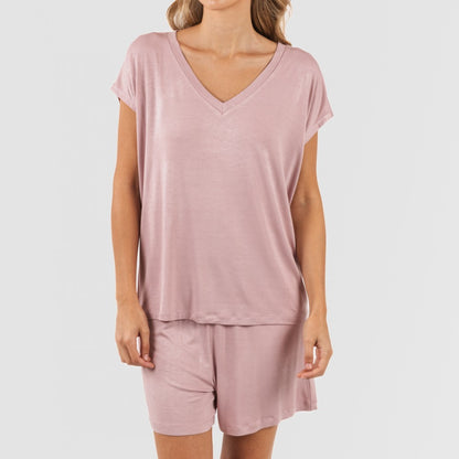Pijama feminino CRT M/FLUID, em viscose lisa.