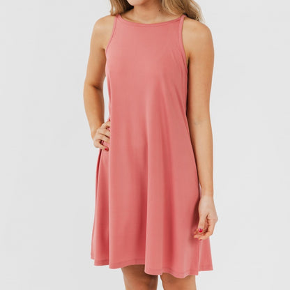 Vestido curto de crepe com alças