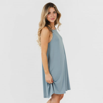 Vestido curto de crepe com alças