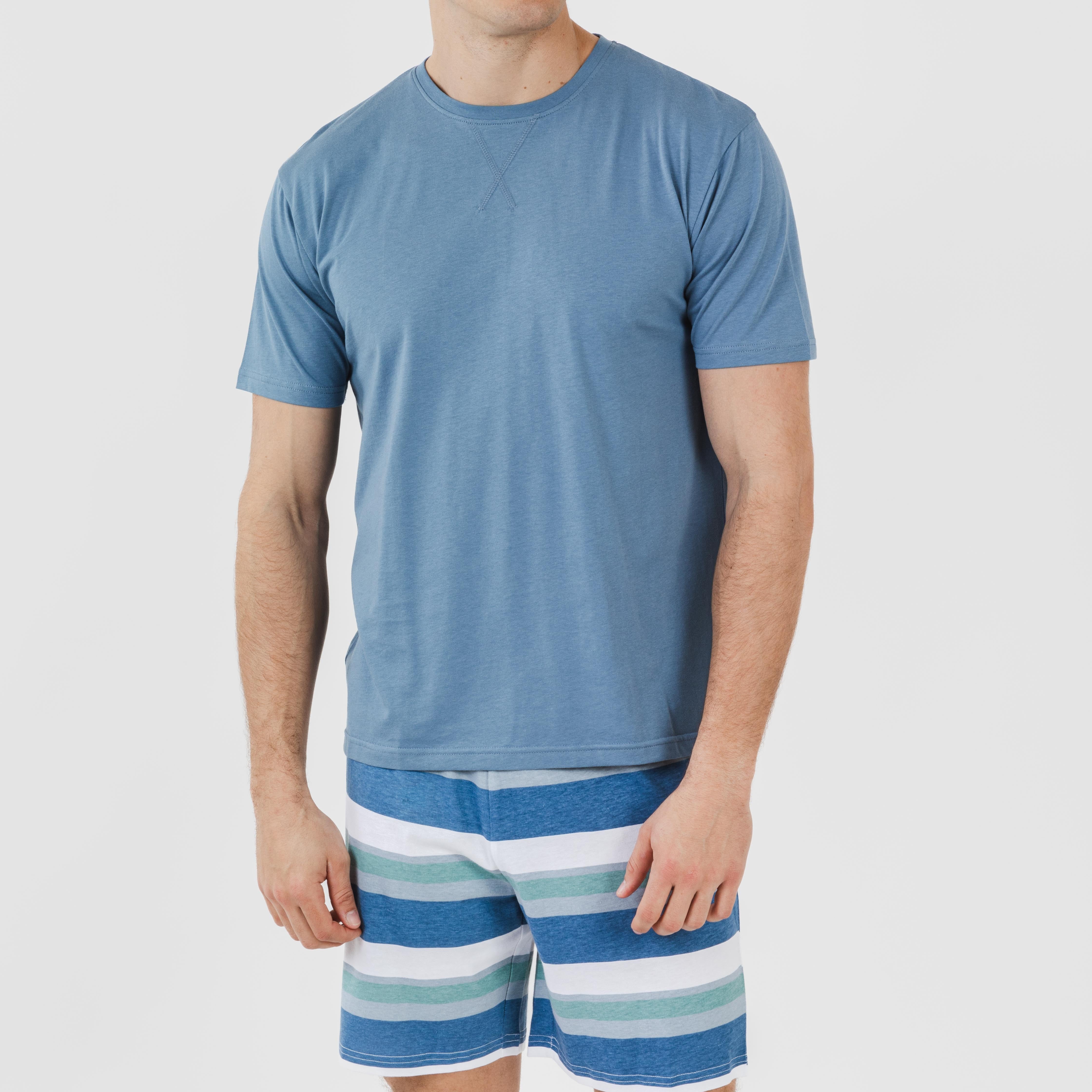 Pijama curto masculino de algodão, listrado Mark Indigo.