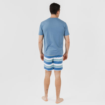 Pijama curto masculino de algodão, listrado Mark Indigo.