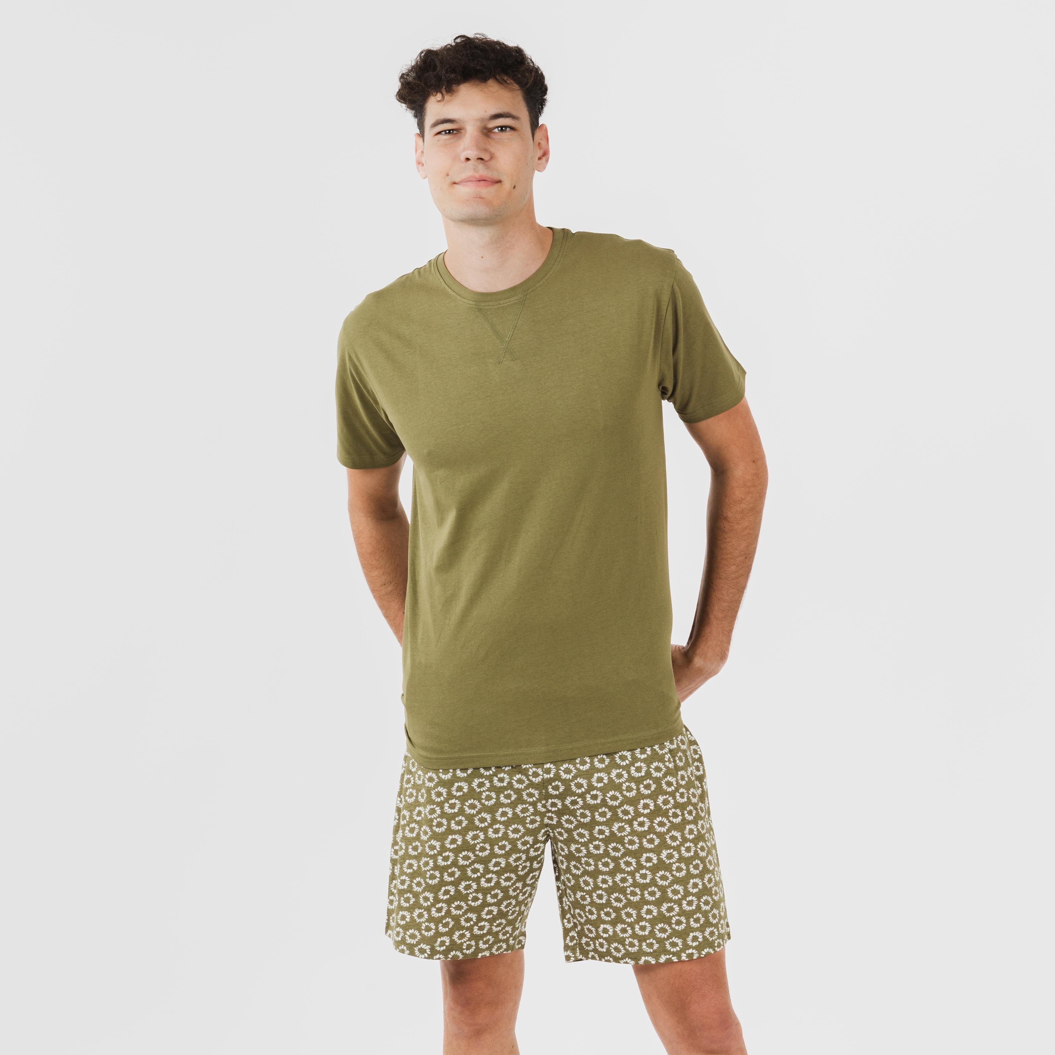 Pijama curto masculino Khalil em algodão verde