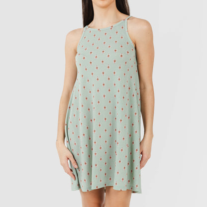 Vestido curto tomara que caia Alessia em crepe verde