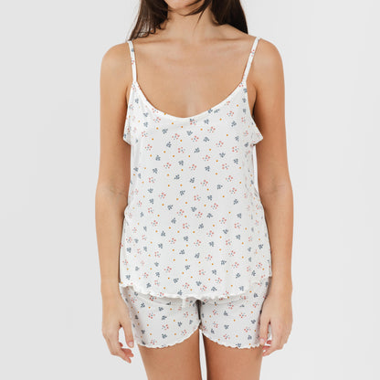 Pijama feminino macio com suspensório Ines