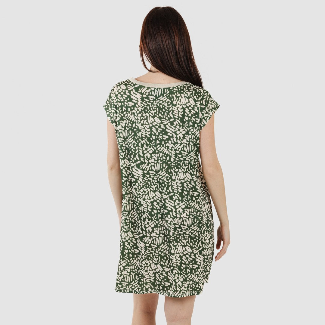 Vestido de caça Miquela verde claro com mangas fluidas.