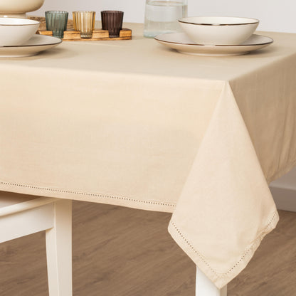 Toalha de mesa lisa de algodão resistente a manchas