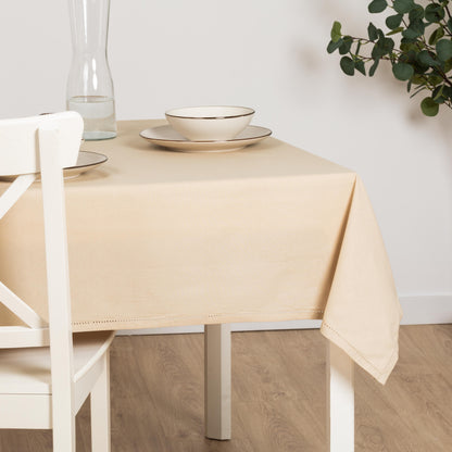 Toalha de mesa lisa de algodão resistente a manchas