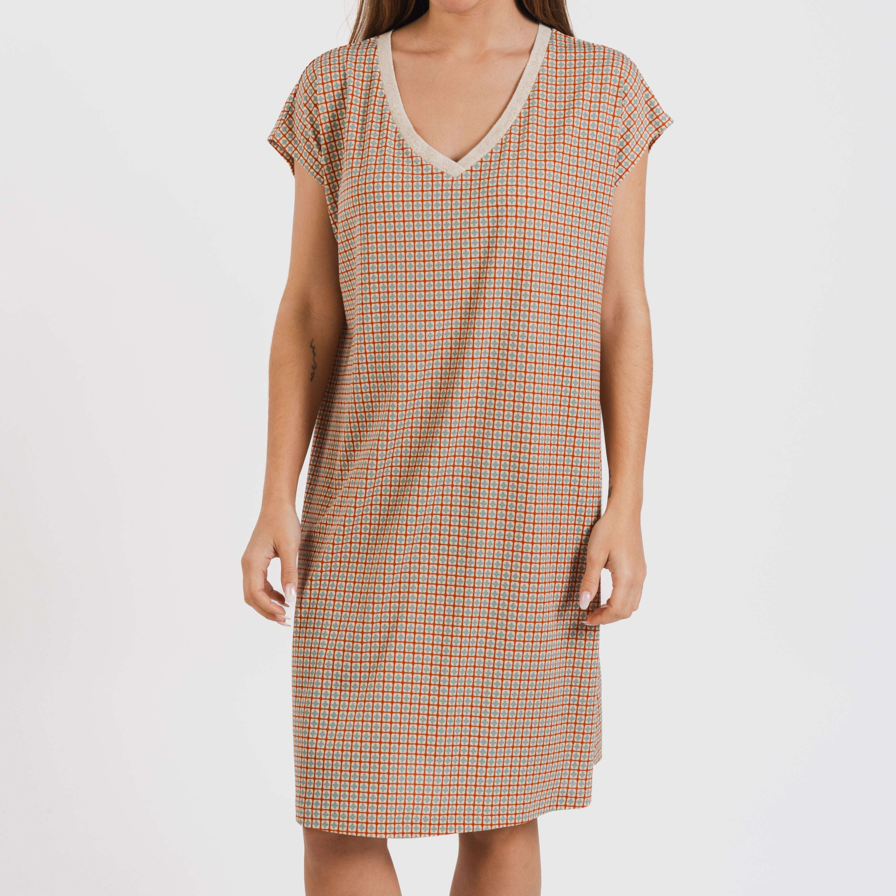 Vestido de crepe de manga curta Tamila tile