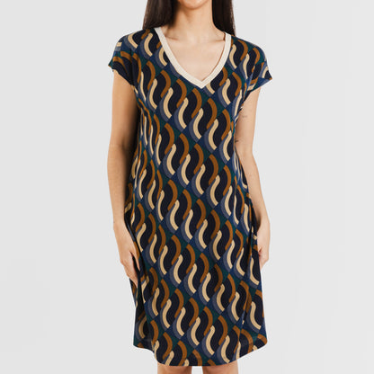 Vestido curto Roser em crepe com mangas fluidas