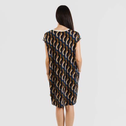 Vestido curto Roser em crepe com mangas fluidas