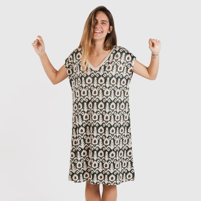 Vestido Raia verde claro de manga curta