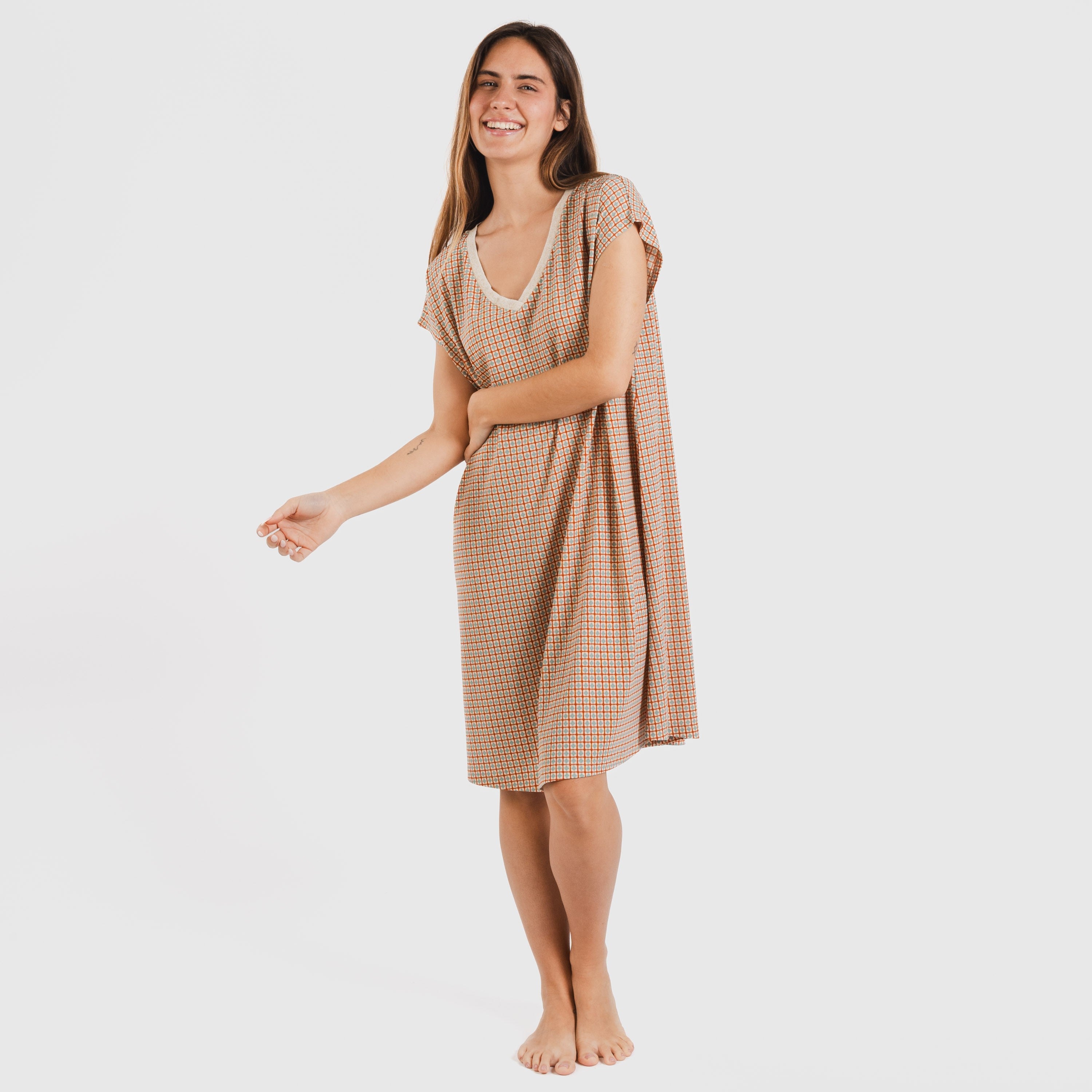 Vestido de crepe de manga curta Tamila tile