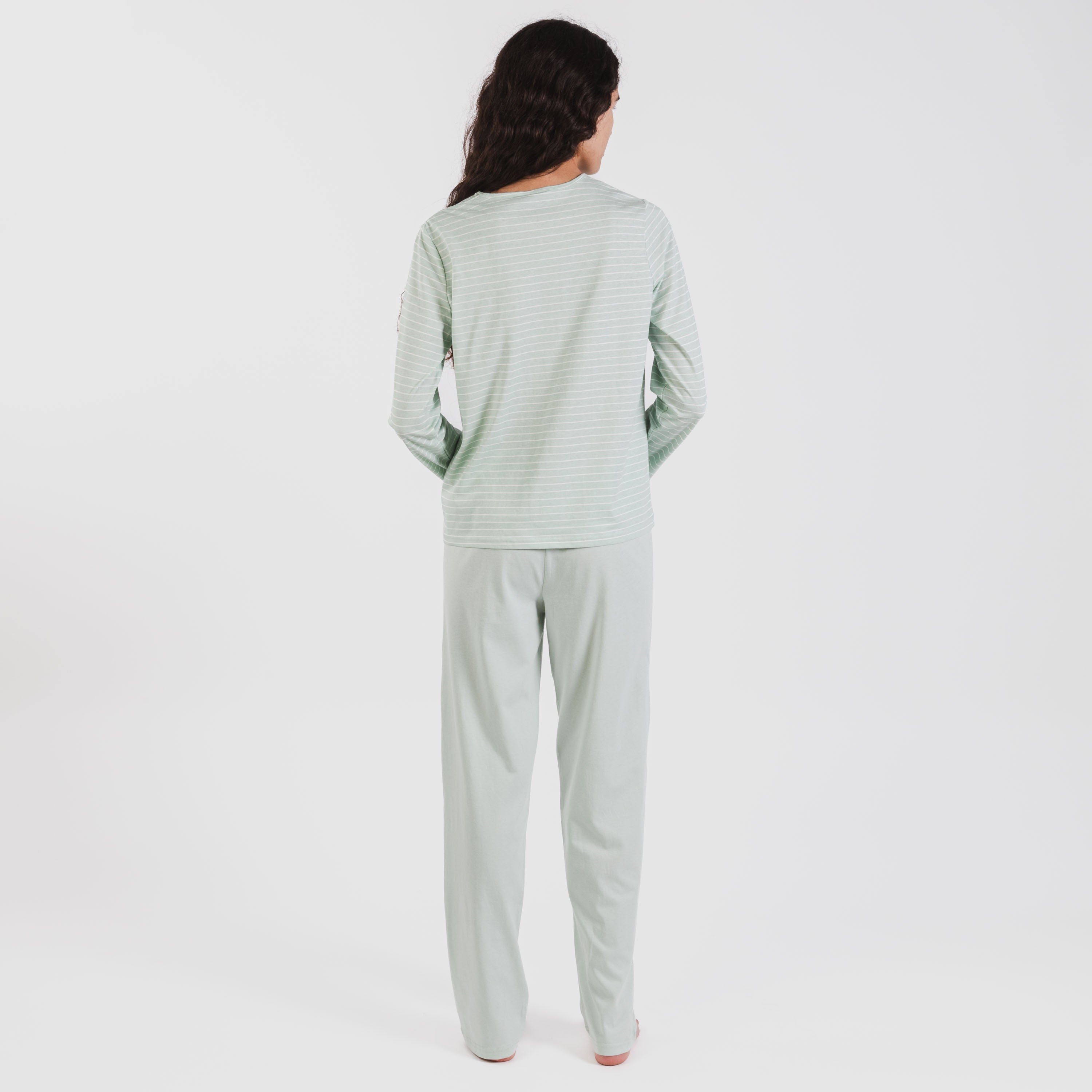 Pijama largo algodón Denis verde tiffany