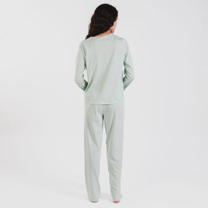 Pijama largo algodón Denis verde tiffany