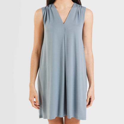 vestido curto liso de crepe