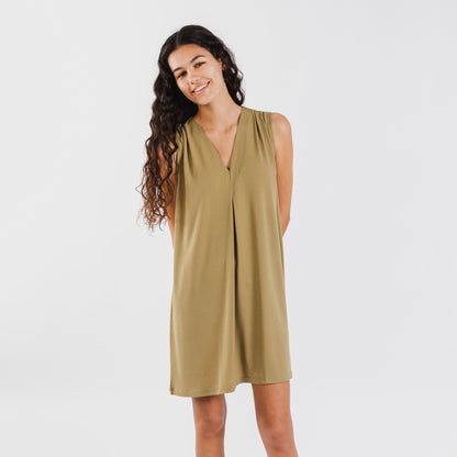 vestido curto liso de crepe