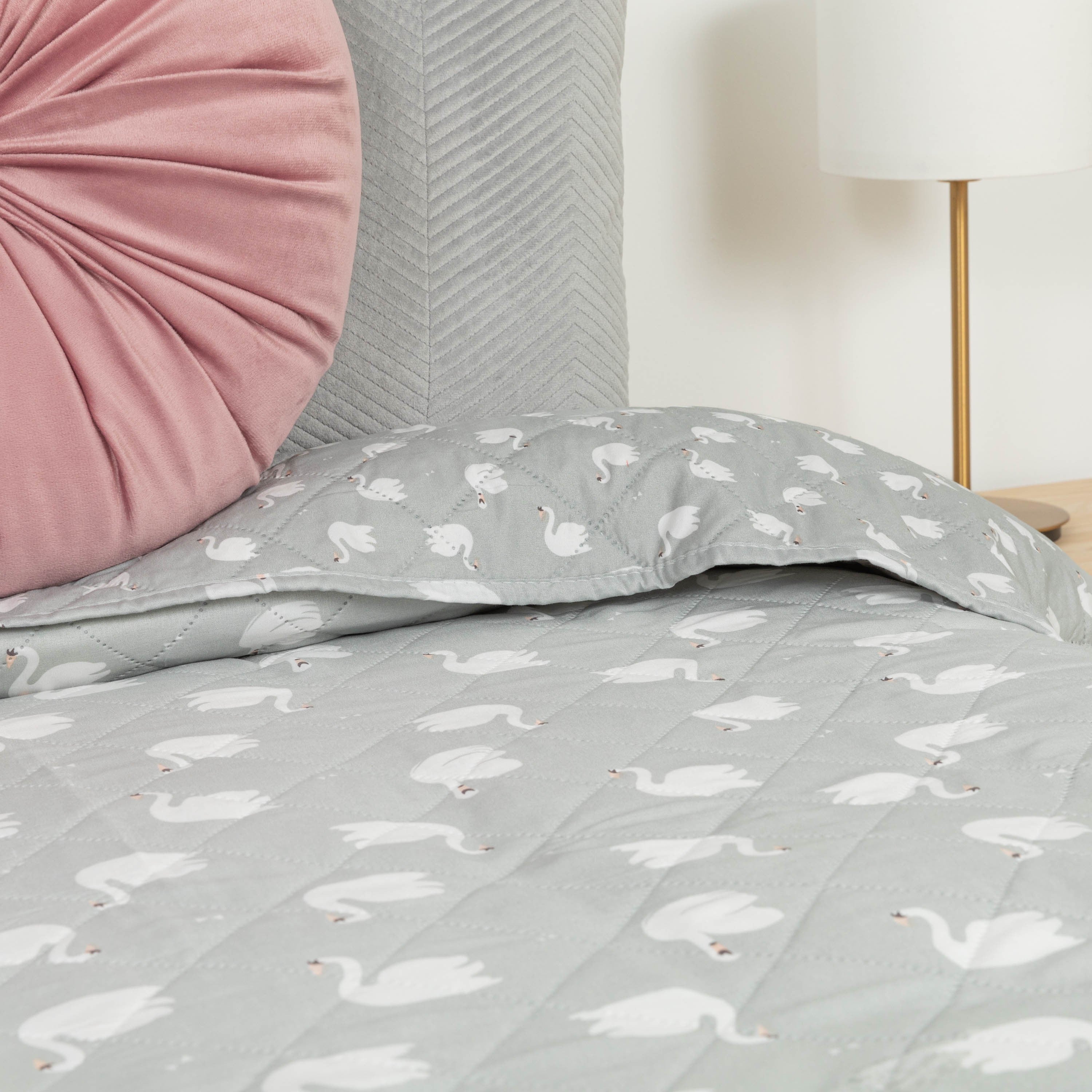 Colcha bouti cinza cisne