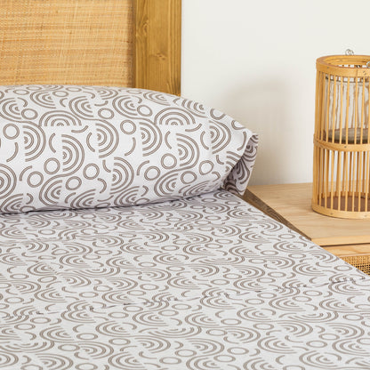 Conjunto de lençóis de algodão cinza Rubeus