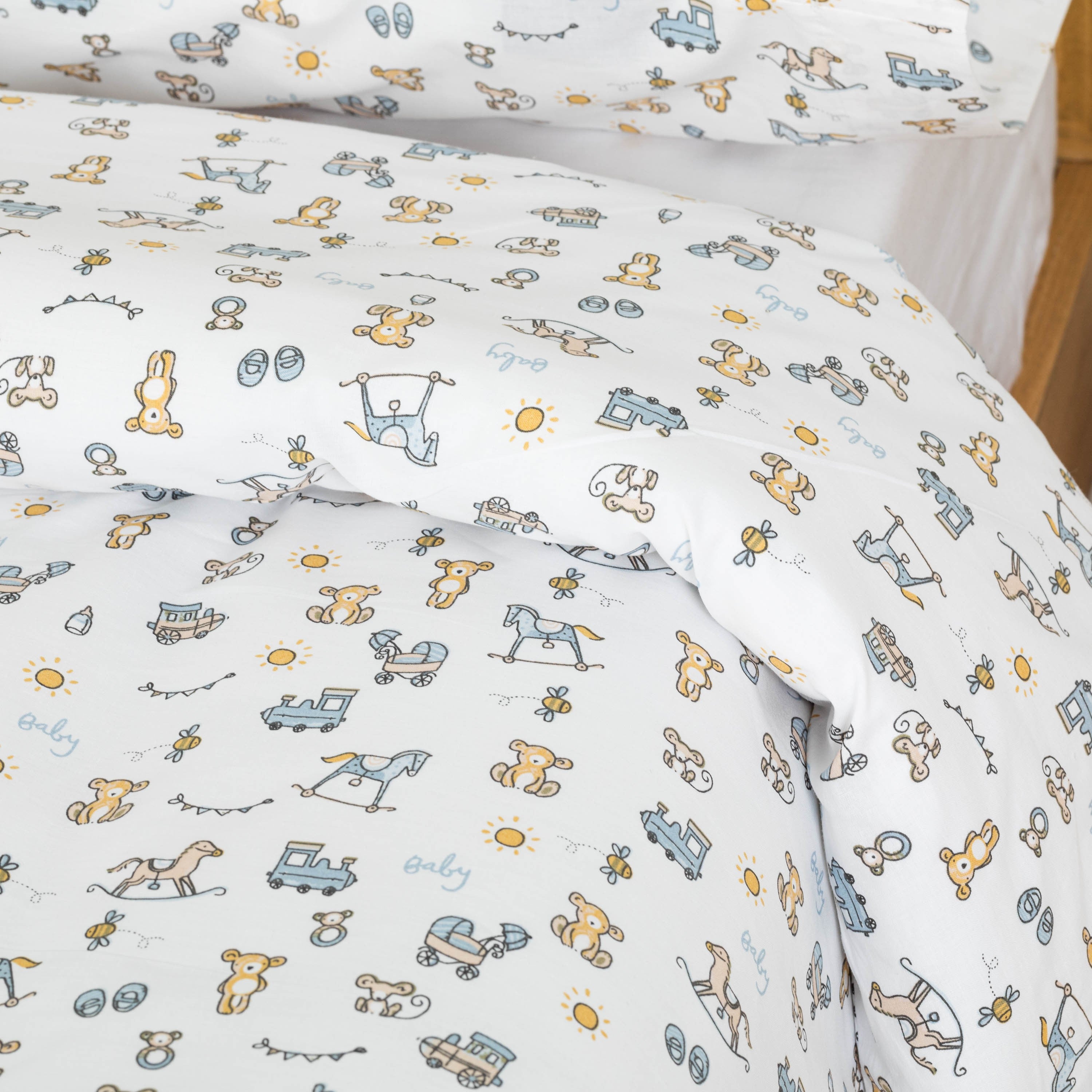 Capa de edredom Nico em algodão azul claro