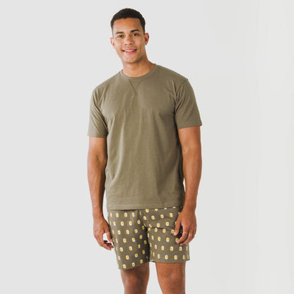 Pijama curto masculino Taleb em algodão verde