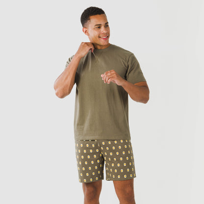 Pijama curto masculino Taleb em algodão verde