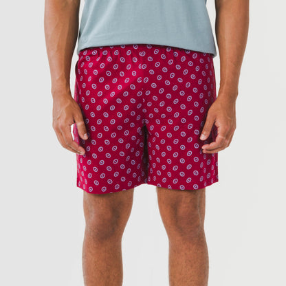 Pijama curto masculino Benetto em algodão, azul