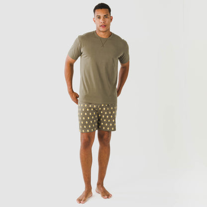 Pijama curto masculino Taleb em algodão verde