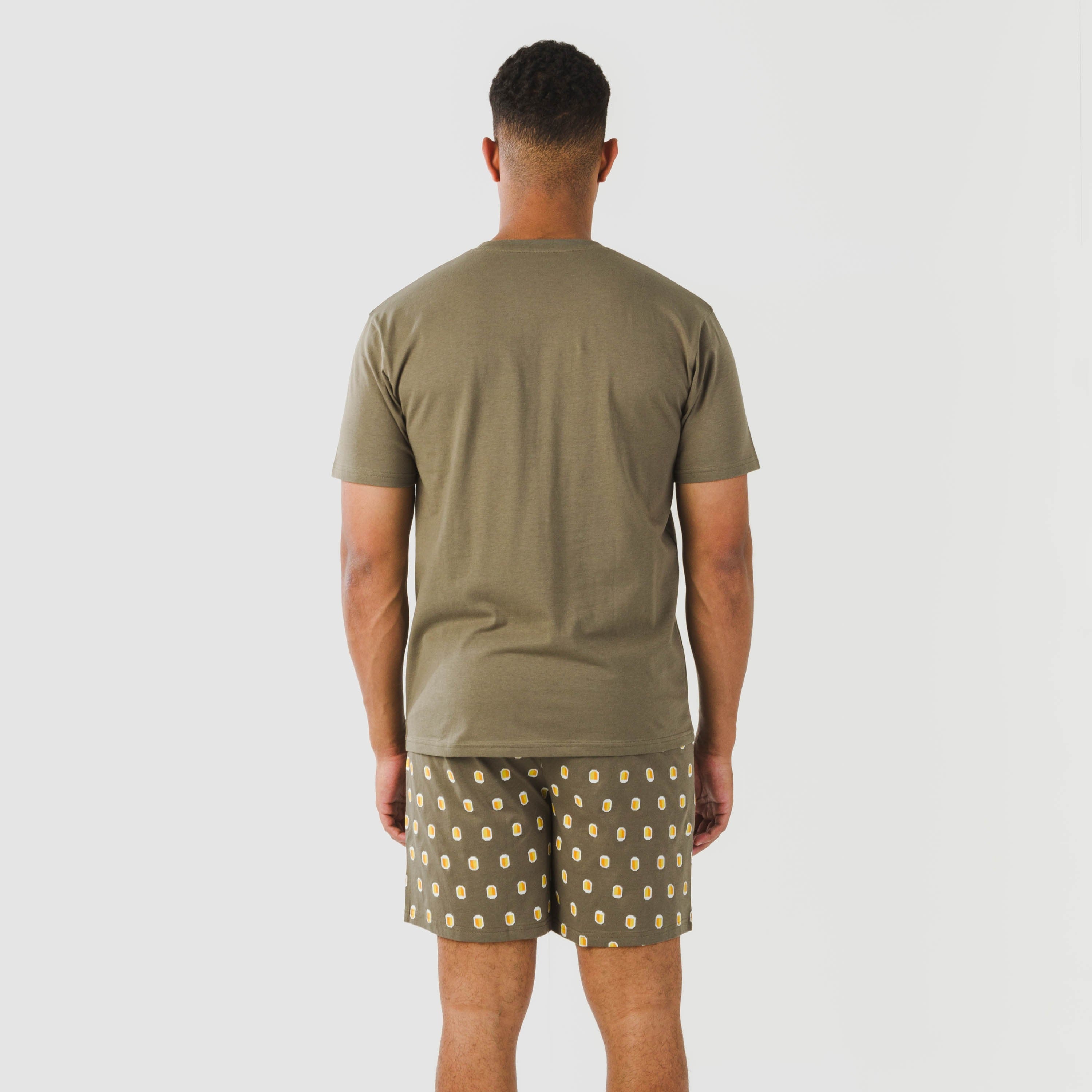 Pijama curto masculino Taleb em algodão verde