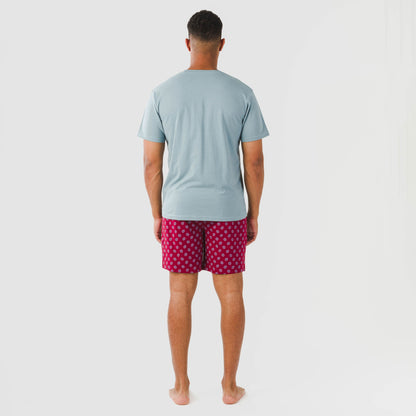 Pijama curto masculino Benetto em algodão, azul