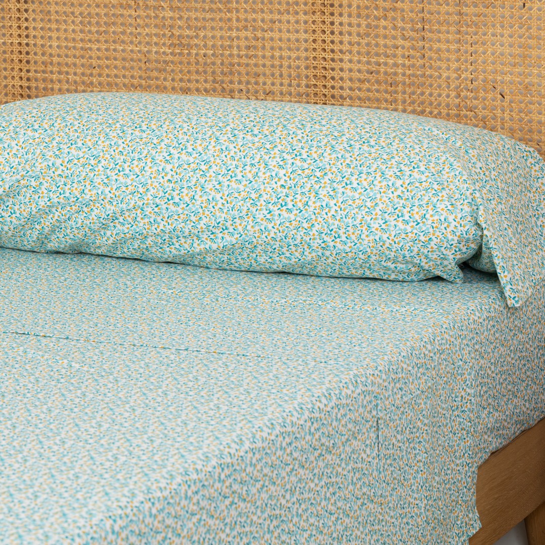 Conjunto de lençóis Uriva Tiffany Green Percale