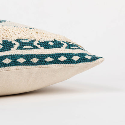 Almofada retangular de algodão 30x50 Abad verde - fronha + enchimento