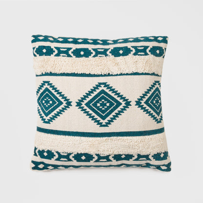 Almofada quadrada Abad em algodão verde 45x45 - fronha + enchimento