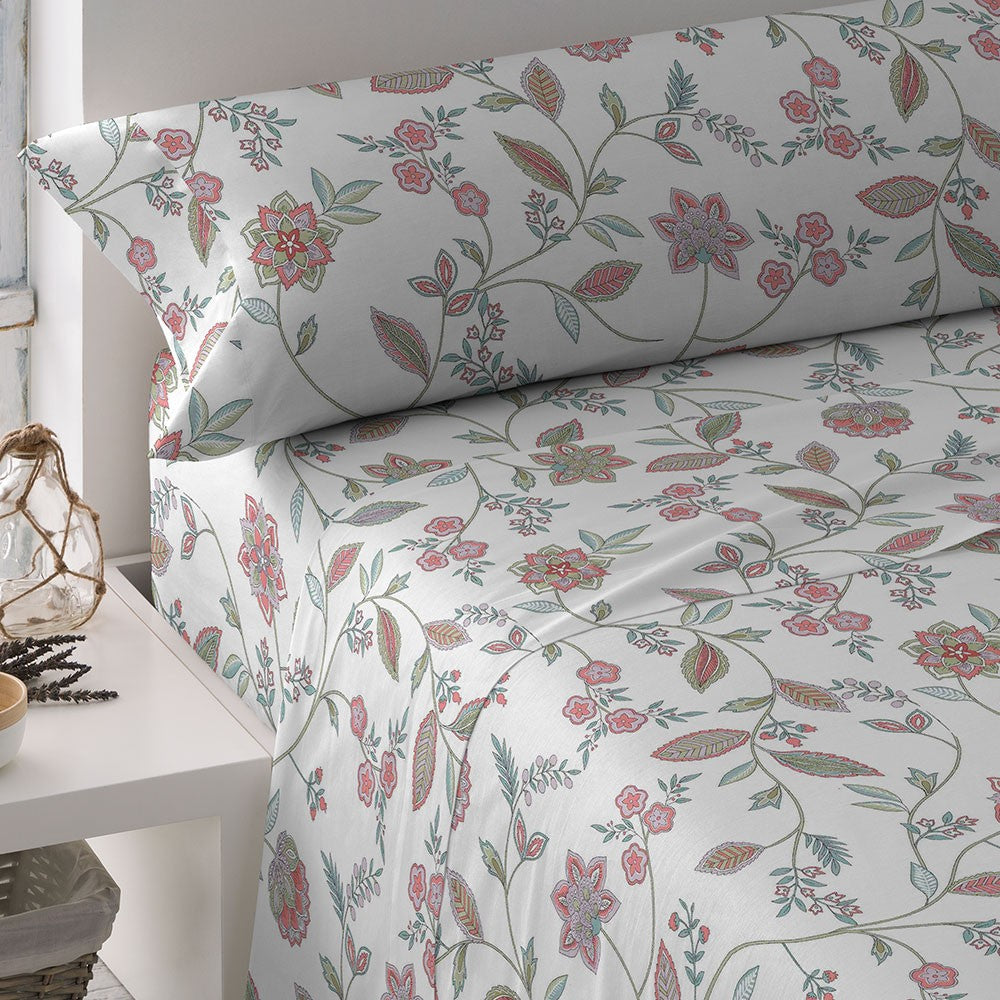 Conjunto de lençóis Rosaura em percal de algodão
