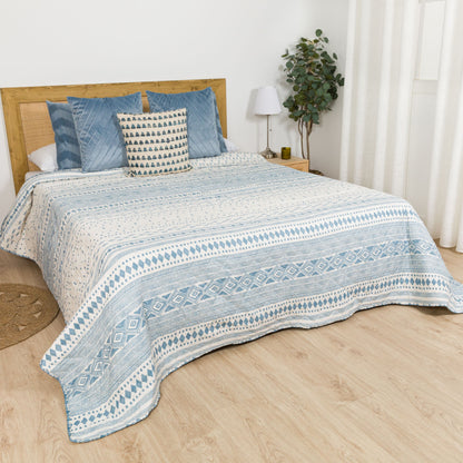 Colcha Zorione índigo bouti