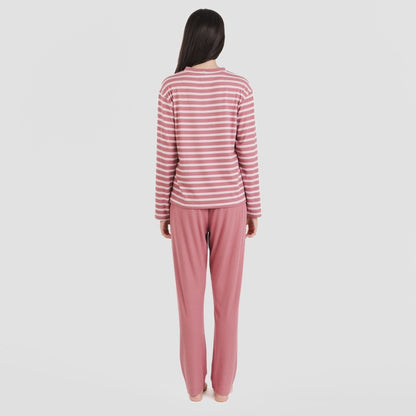 Pijama canelado bicolor
