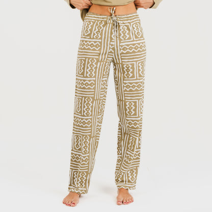 Pijama largo algodón Vinuesa arena