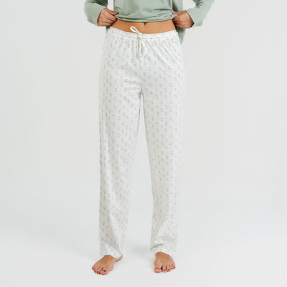 Pijama comprido Varga de algodão verde