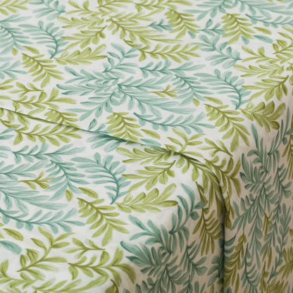 Conjunto de lençóis de algodão verde Zafra