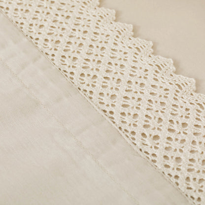 Jogo de lençóis de algodão liso com apliques