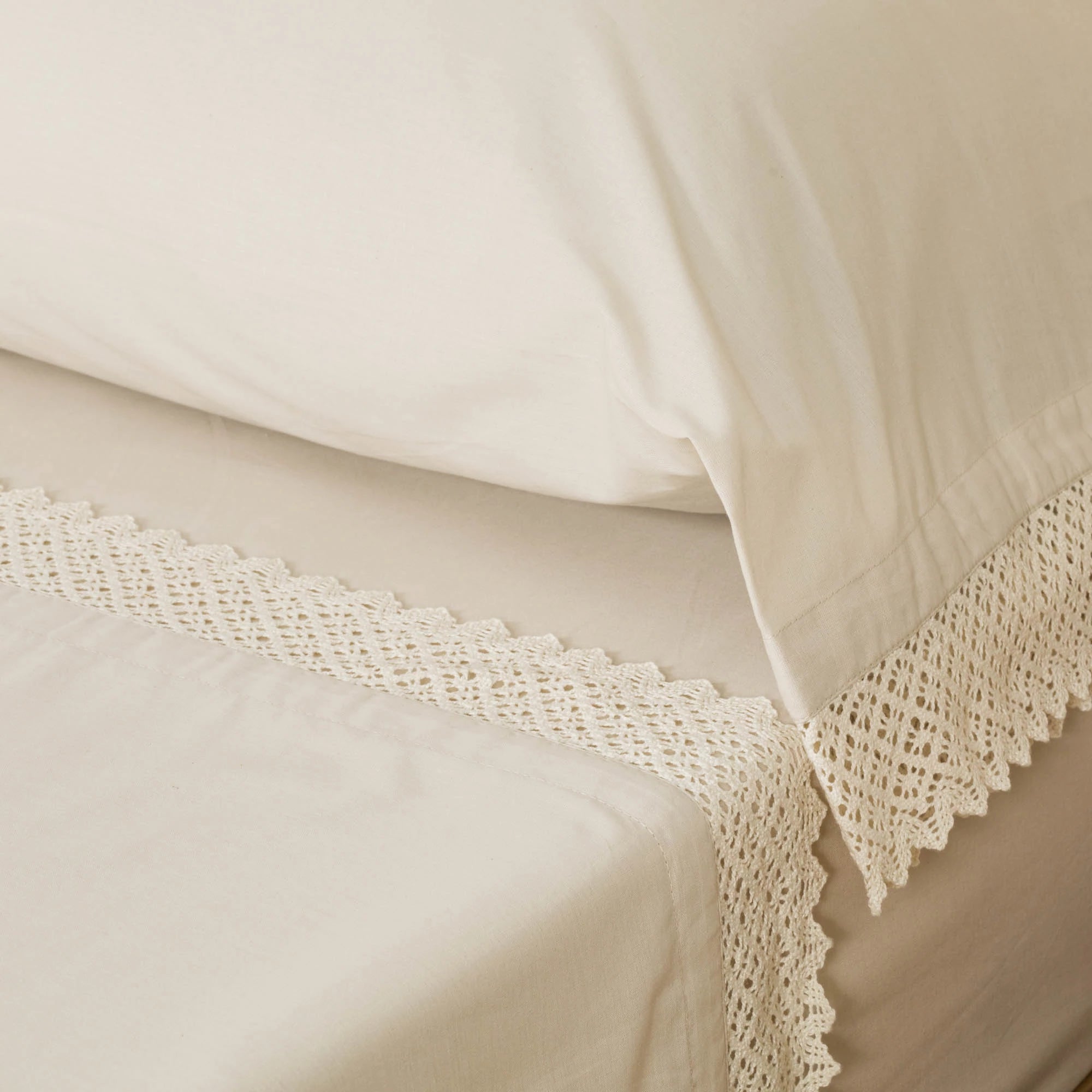 Jogo de lençóis de algodão liso com apliques