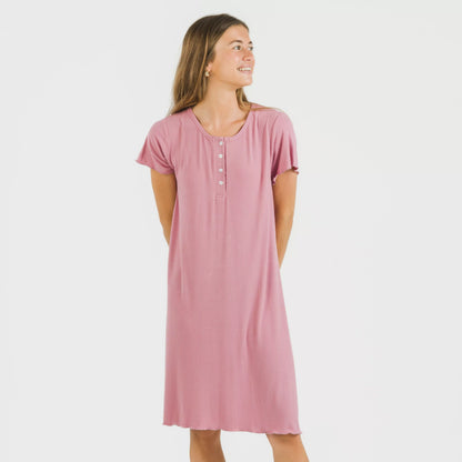 Blusón manga corta canalé viscosa liso