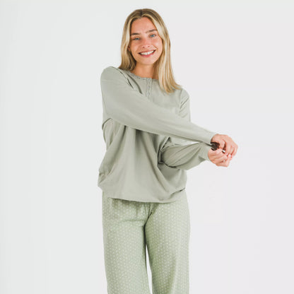 Pijama largo algodón Steve verde caceria