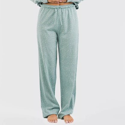 Pijama longo de algodão índigo Anita