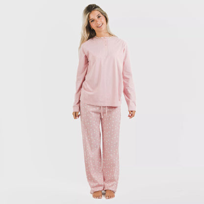 Pijama largo algodón Kim rosa