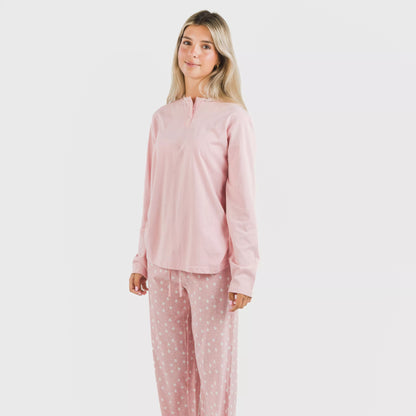 Pijama largo algodón Kim rosa