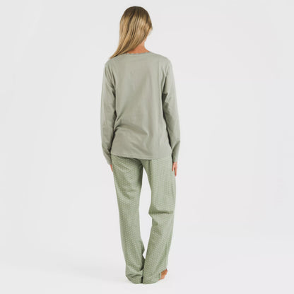 Pijama largo algodón Steve verde caceria