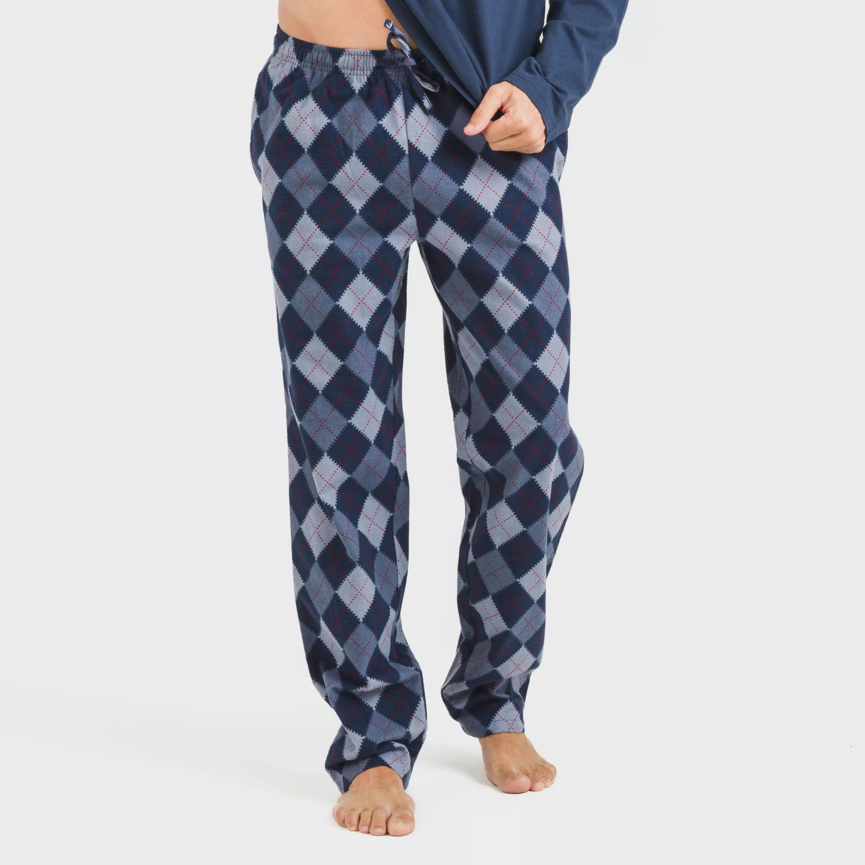 Pijama de flanela masculino Darsiriki, azul