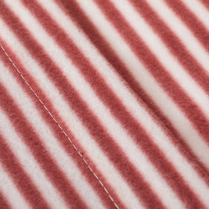 Jogo de lençóis Leto listrados em tom bordô com estampa dos Pirineus