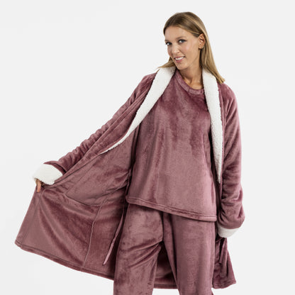 Bata terciopelo sherpa